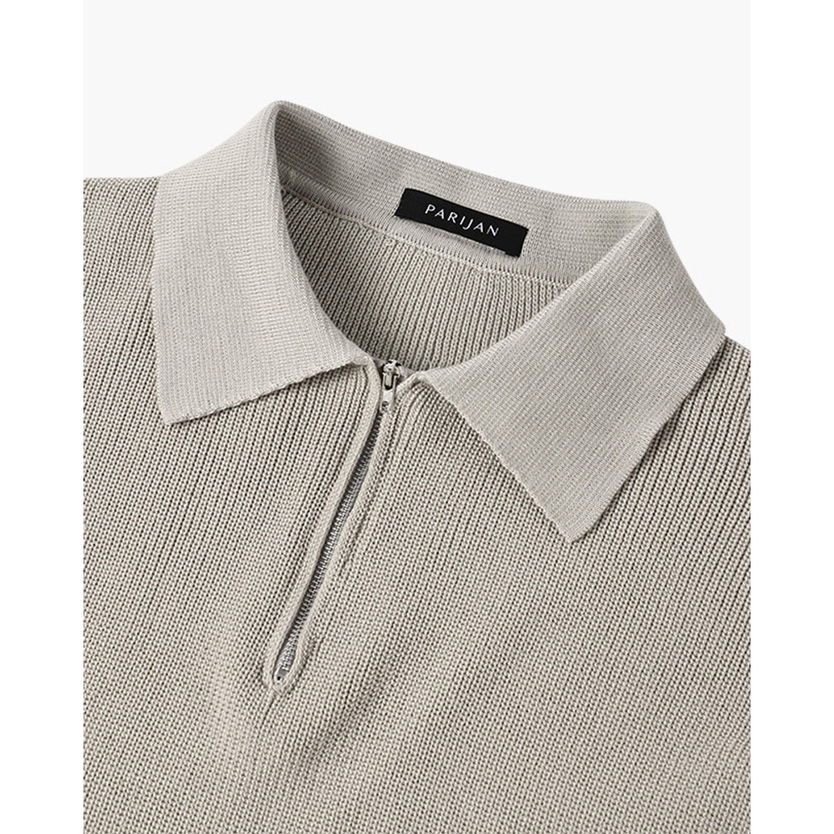 Half-Zip Polo Sweater Men Cotton Textured Design Casual Stylish 4