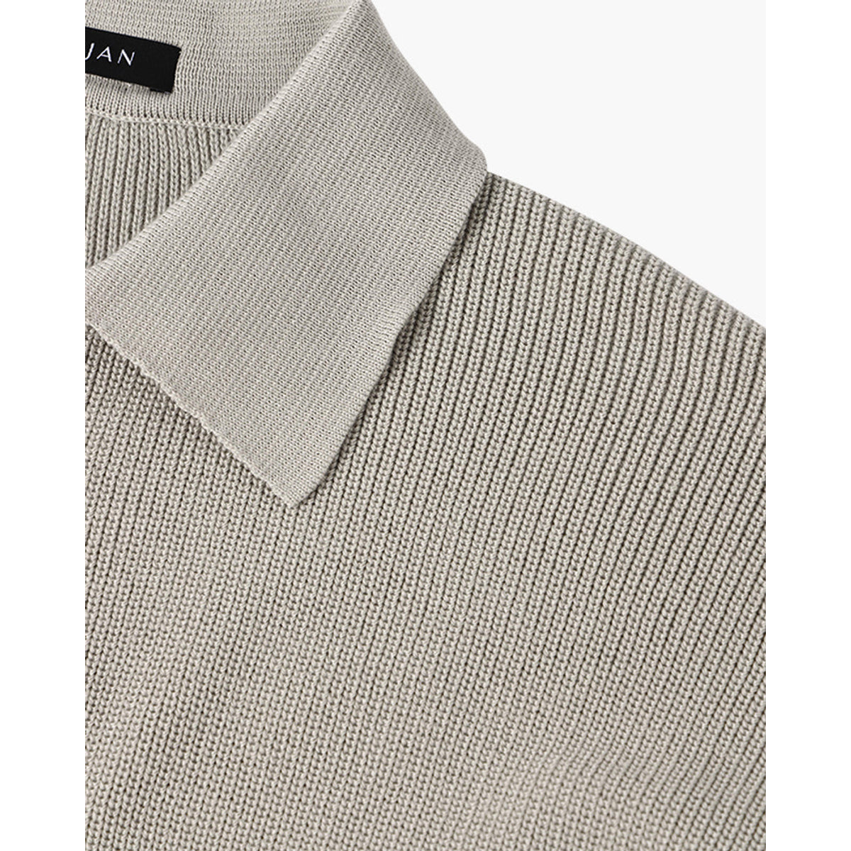 Half-Zip Polo Sweater Men Cotton Textured Design Casual Stylish 6