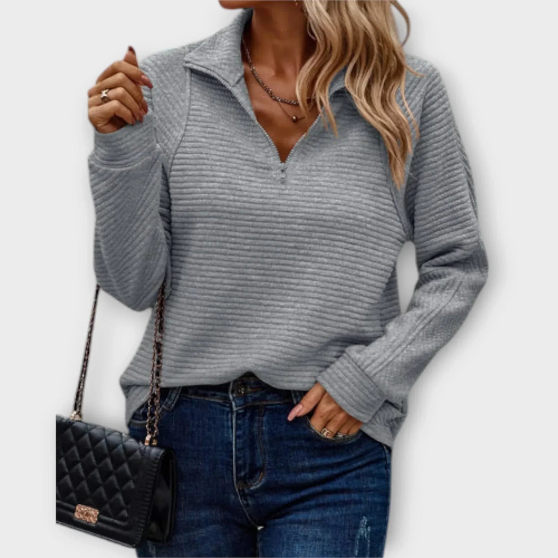 Half-Zip Pullover Chic Comfort Elegant Versatile Style for Women 2