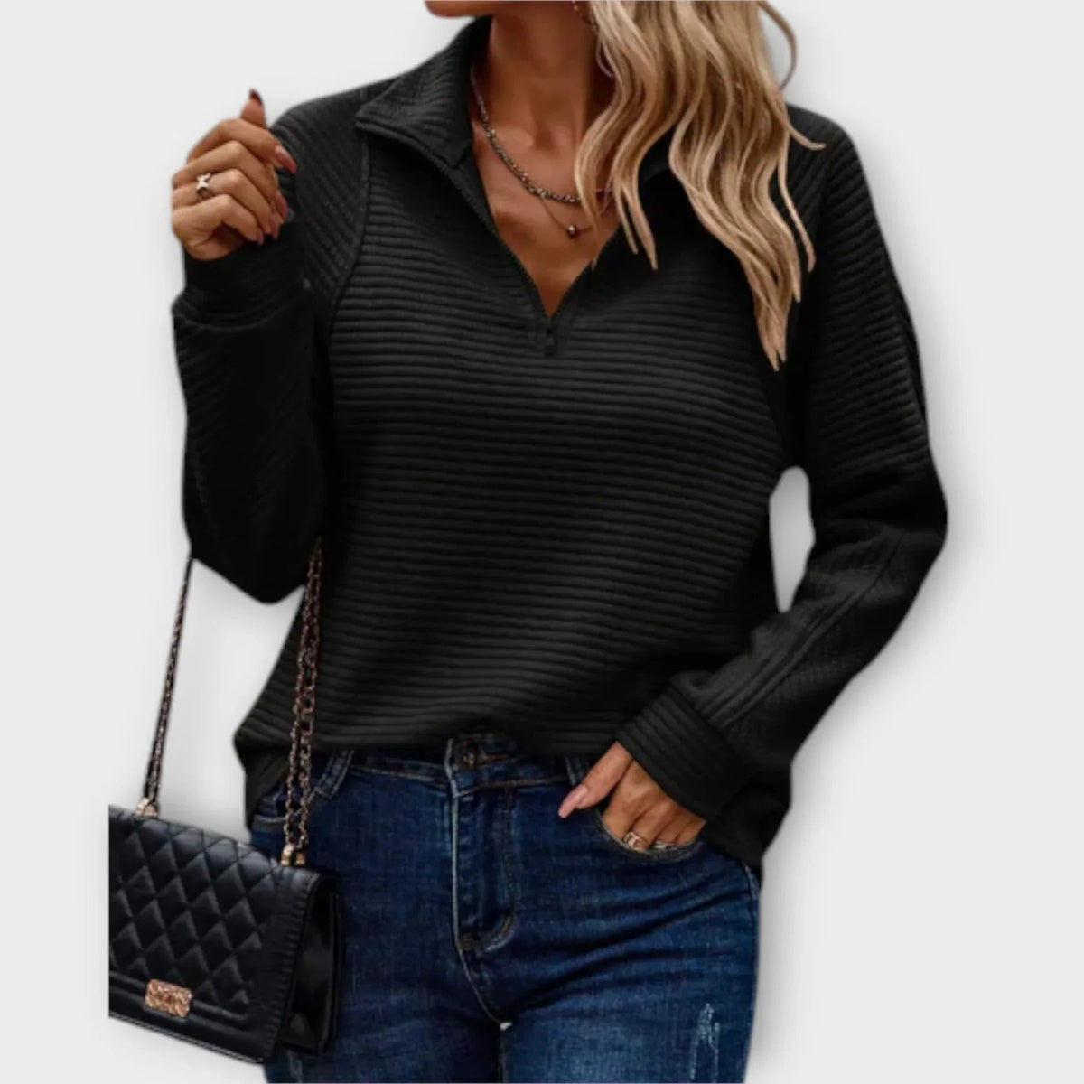 Half-Zip Pullover Chic Comfort Elegant Versatile Style for Women 3