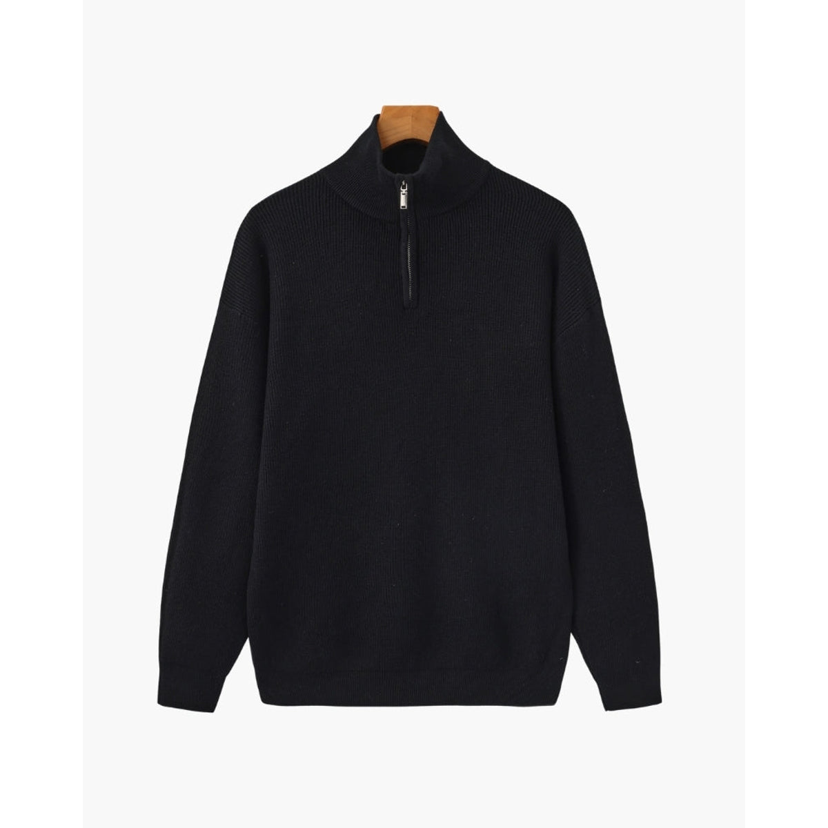 Half-Zip Sweatshirt Men Modern Knit Pullover for Effortless Style 0