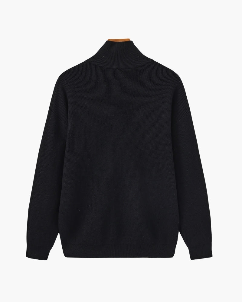 Half-Zip Sweatshirt Men Modern Knit Pullover for Effortless Style 1
