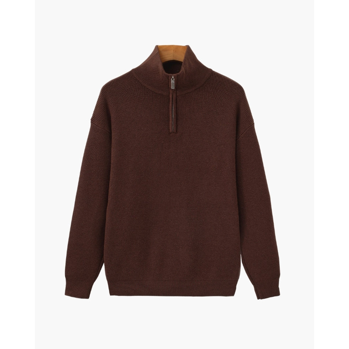 Half-Zip Sweatshirt Men Modern Knit Pullover for Effortless Style 11