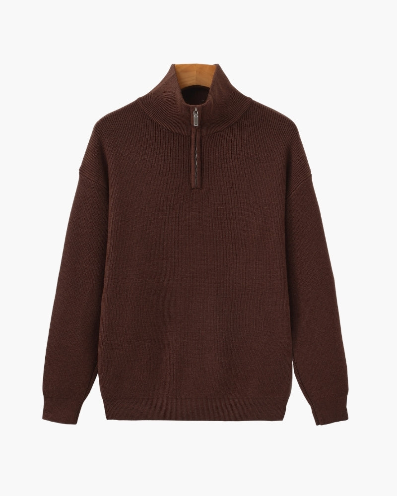 Half-Zip Sweatshirt Men Modern Knit Pullover for Effortless Style 11