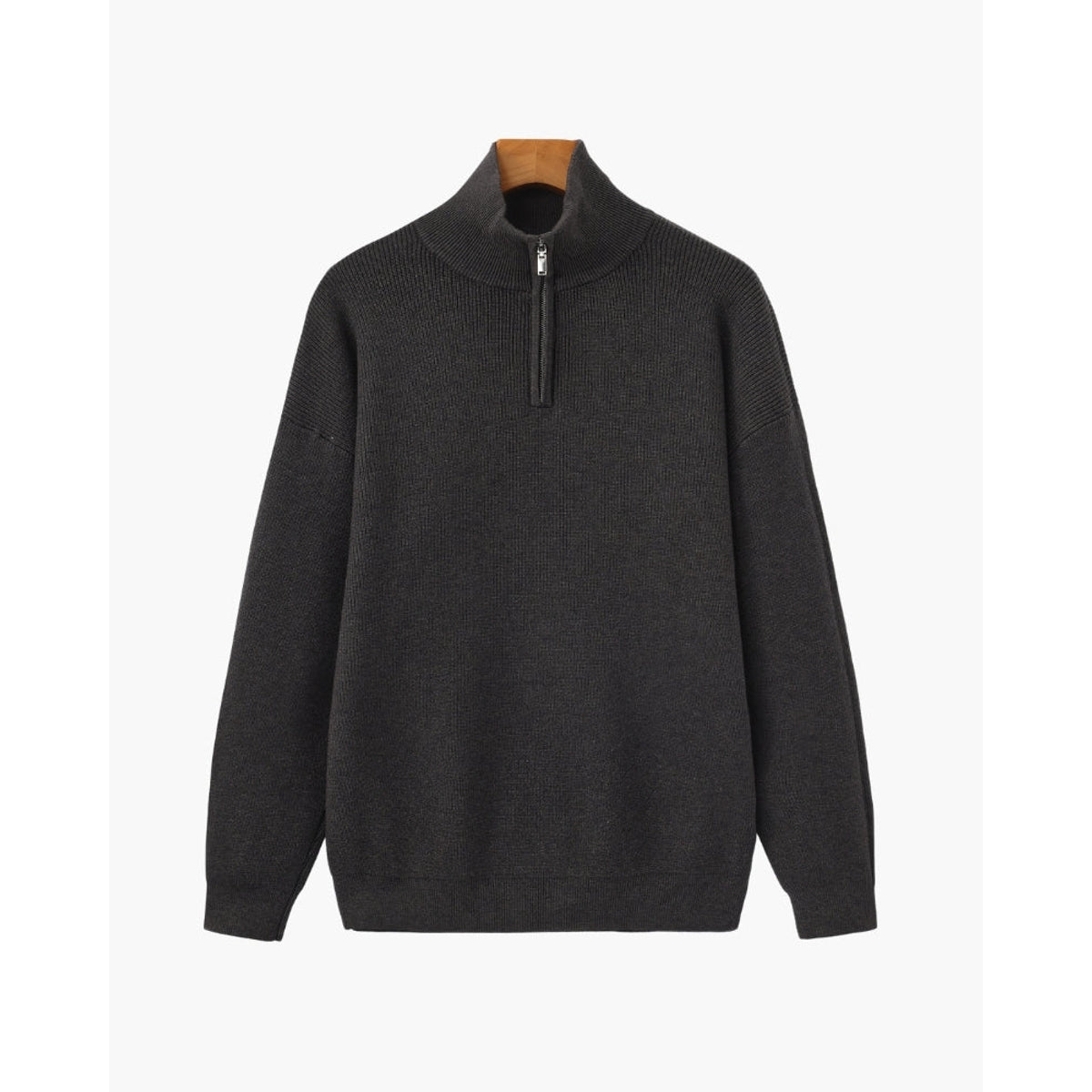 Half-Zip Sweatshirt Men Modern Knit Pullover for Effortless Style 12