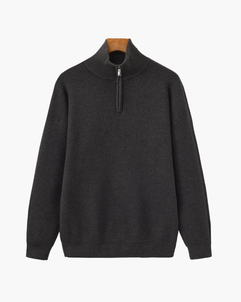 Half-Zip Sweatshirt Men Modern Knit Pullover for Effortless Style 12