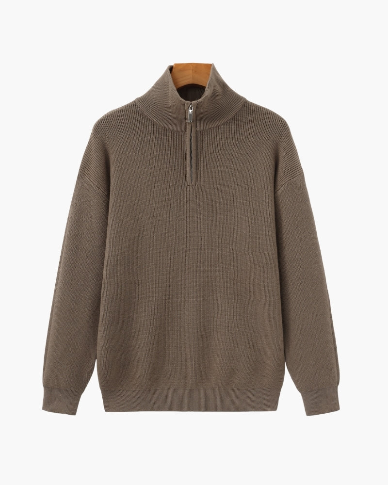 Half-Zip Sweatshirt Men Modern Knit Pullover for Effortless Style 13
