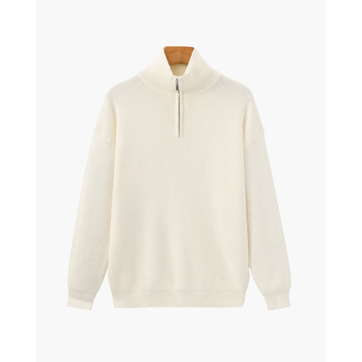 Half-Zip Sweatshirt Men Modern Knit Pullover for Effortless Style 9