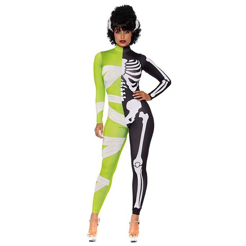 Half Skeleton Half Mummy Halloween Costume Unique Design for Adults 0
