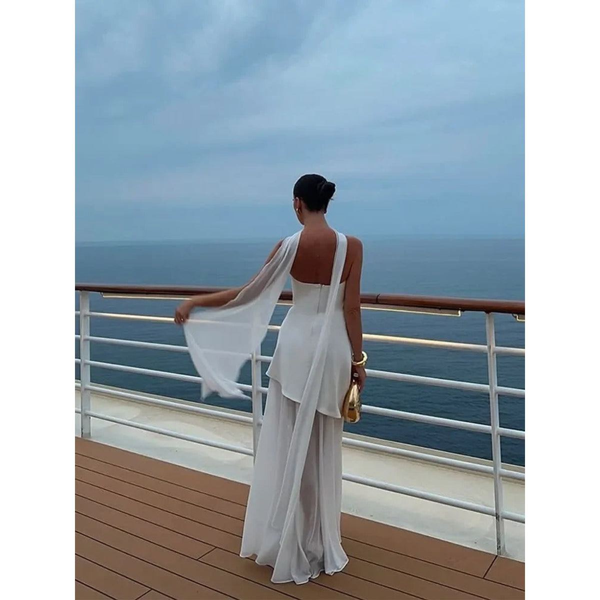 High-Slit Maxi Dress for Women with Sheer Overlay and Elegant Flow 1