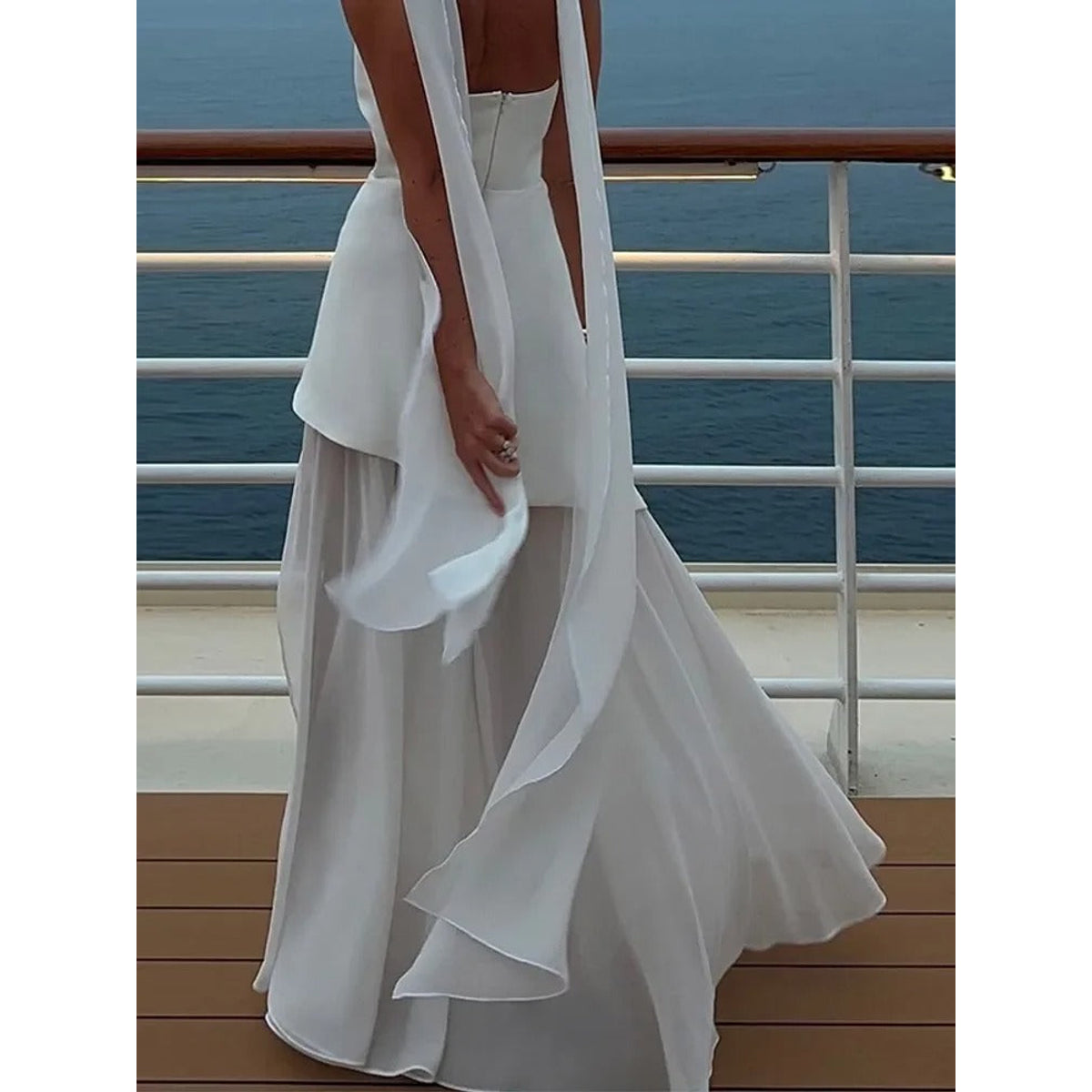 High-Slit Maxi Dress for Women with Sheer Overlay and Elegant Flow 2