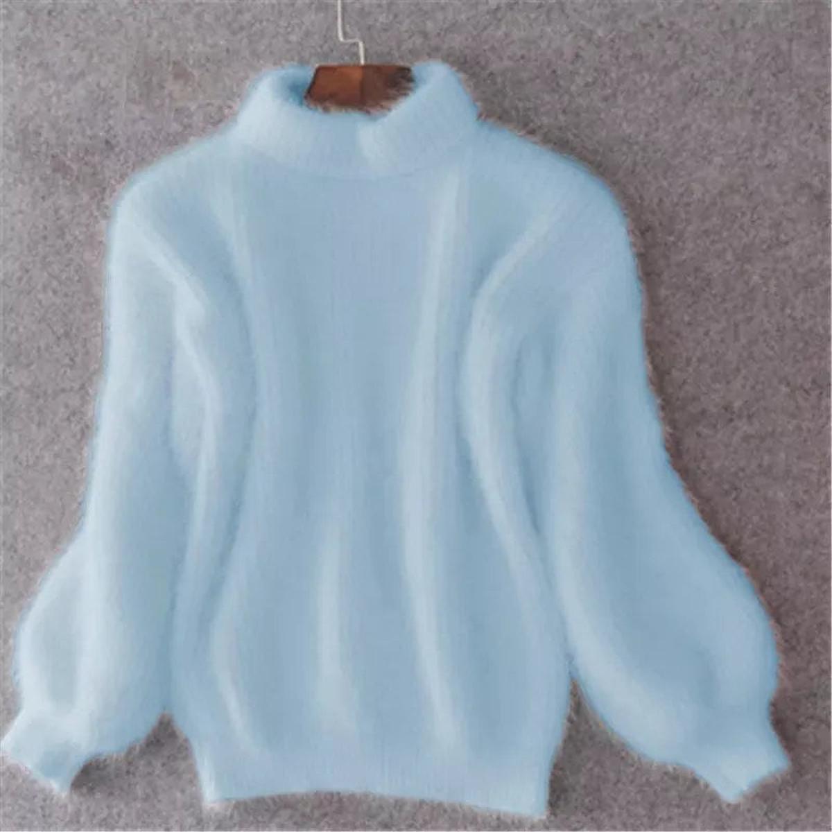 High Neck Knit Sweater Women Cozy Elegant Design for Cool Weather 0