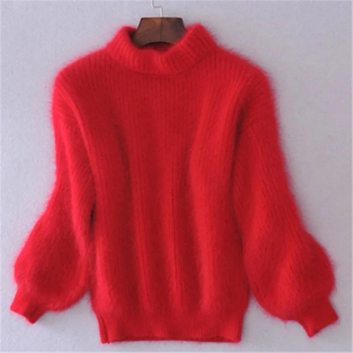 High Neck Knit Sweater Women Cozy Elegant Design for Cool Weather 6