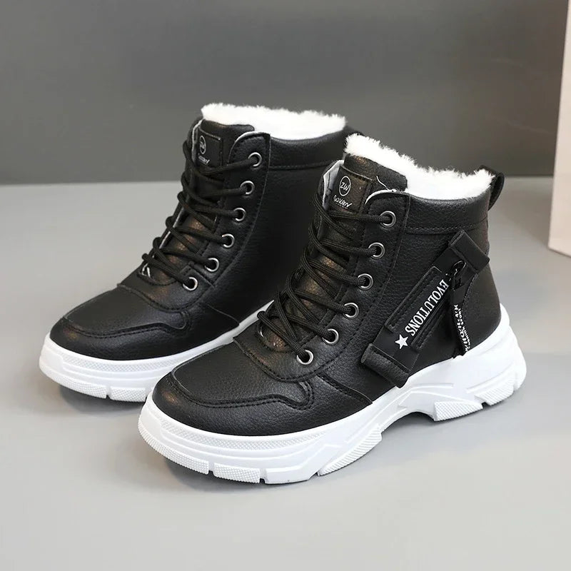 High Top Sneakers Women Casual Plush Lined Winter Shoes Stylish 2