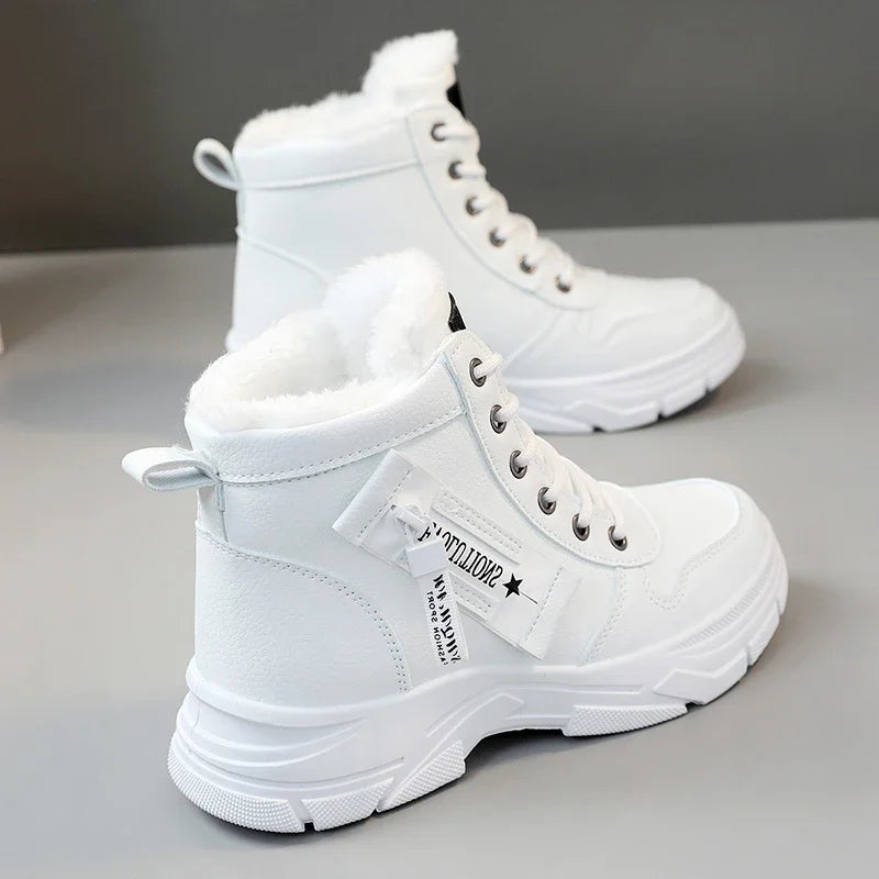 High Top Sneakers Women Casual Plush Lined Winter Shoes Stylish 4