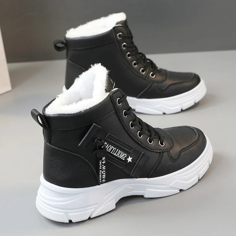 High Top Sneakers Women Casual Plush Lined Winter Shoes Stylish 5