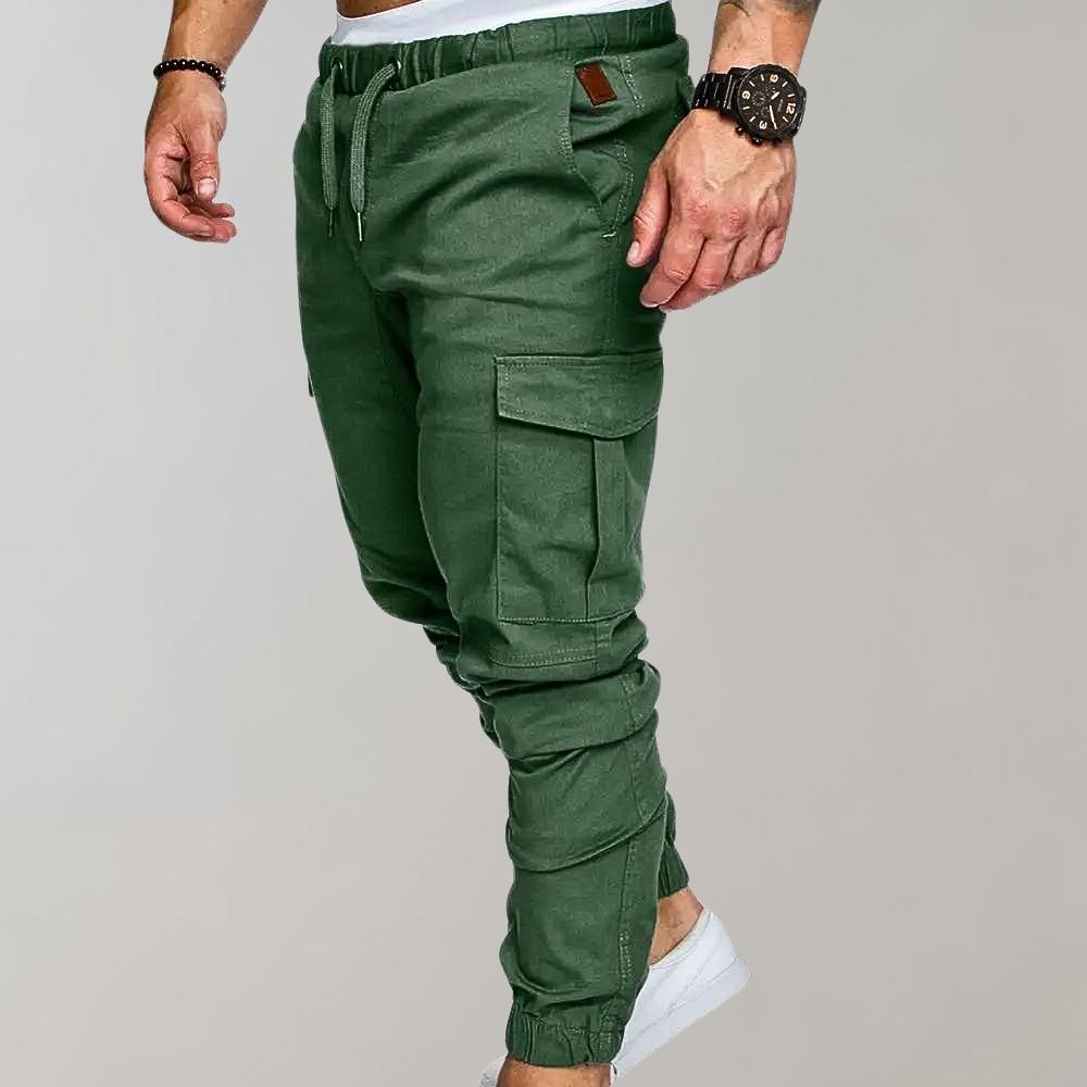 High Waist Black Cargo Pants for Men - Adjustable Fit, Utility Pockets, Soft Durable Fabric 7