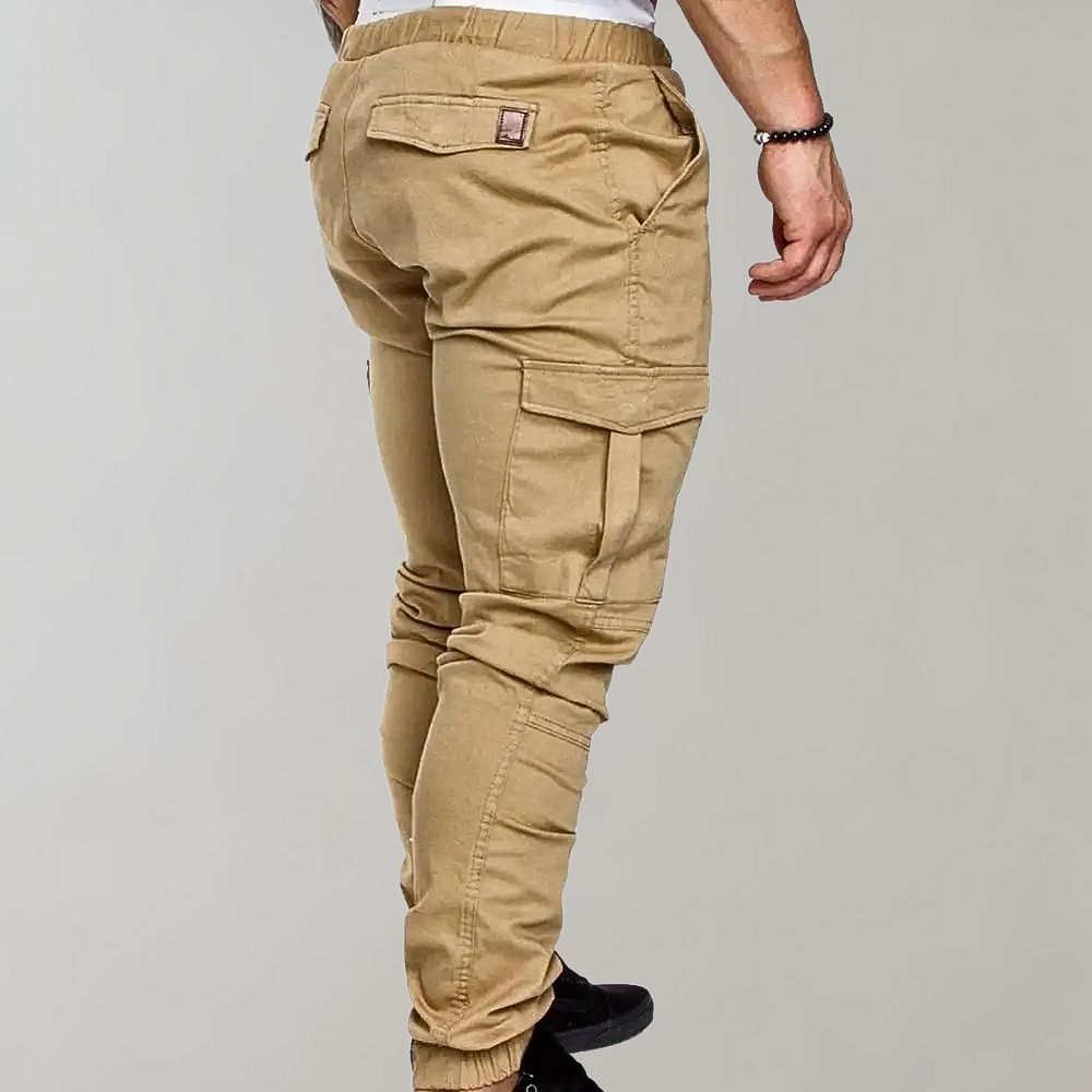 High Waist Black Cargo Pants for Men - Adjustable Fit, Utility Pockets, Soft Durable Fabric 8