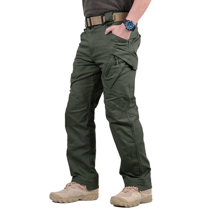 High Waist Black Cargo Pants for Men - Relaxed Fit, Utility Pockets 0