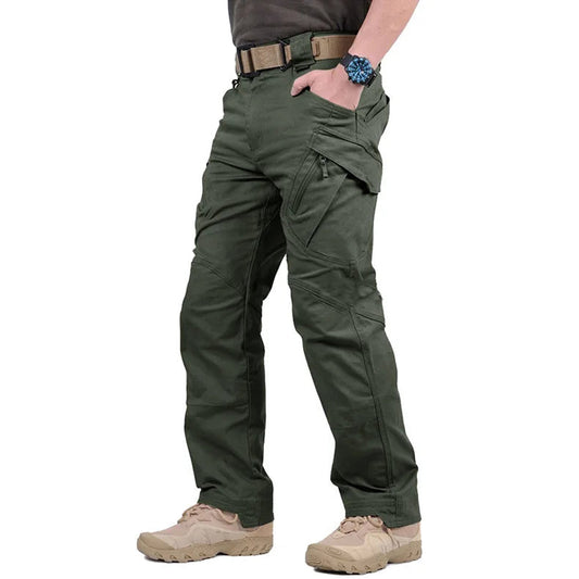 High Waist Black Cargo Pants for Men - Relaxed Fit, Utility Pockets 0