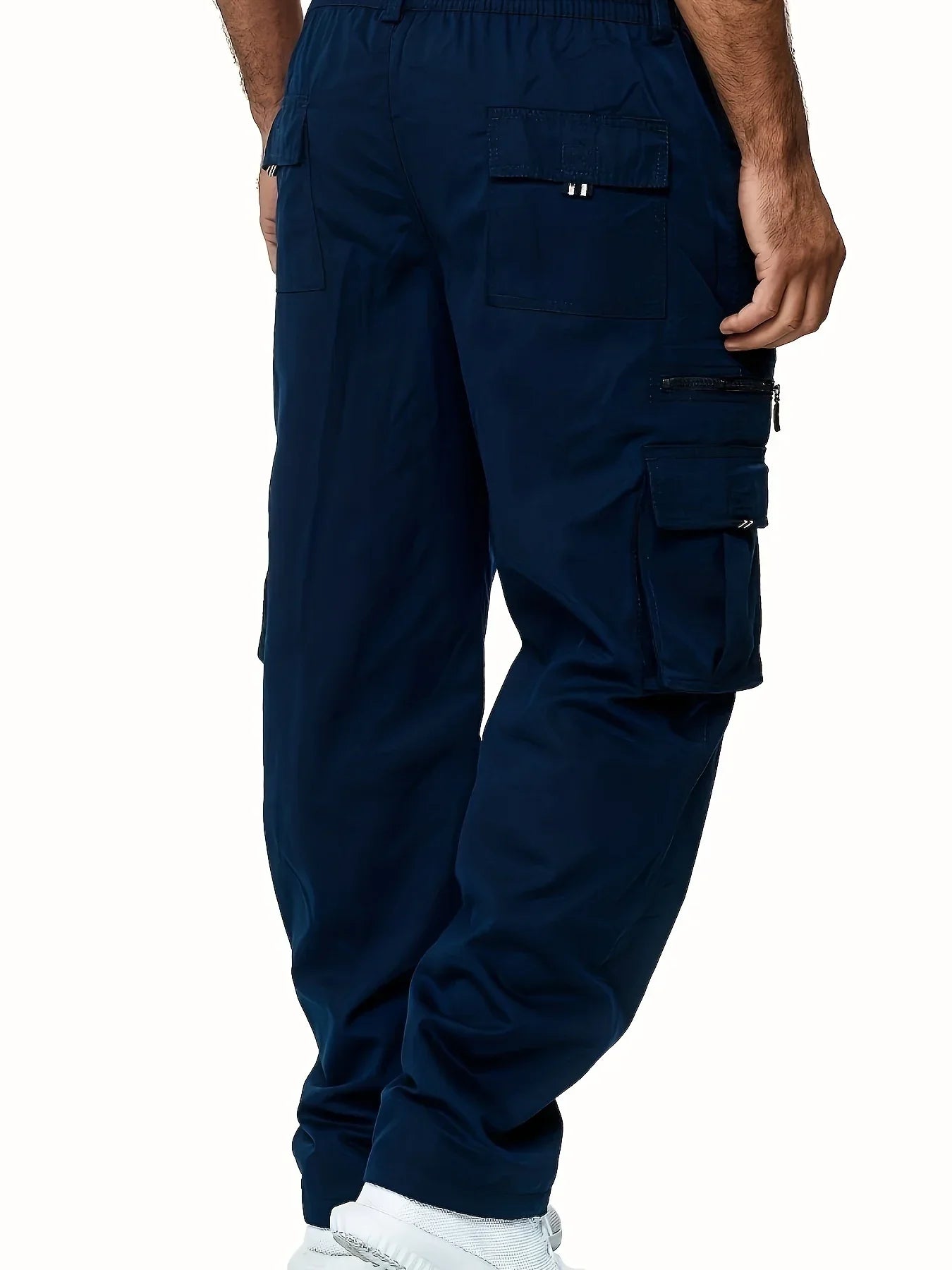 High Waist Black Cargo Pants for Men - Relaxed Fit, Utility Pockets, Soft Fabric 5