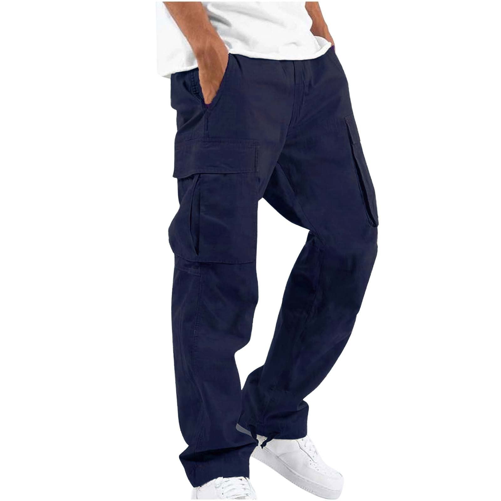 High Waist Black Cargo Pants for Men - Relaxed Fit with Utility Pockets 11