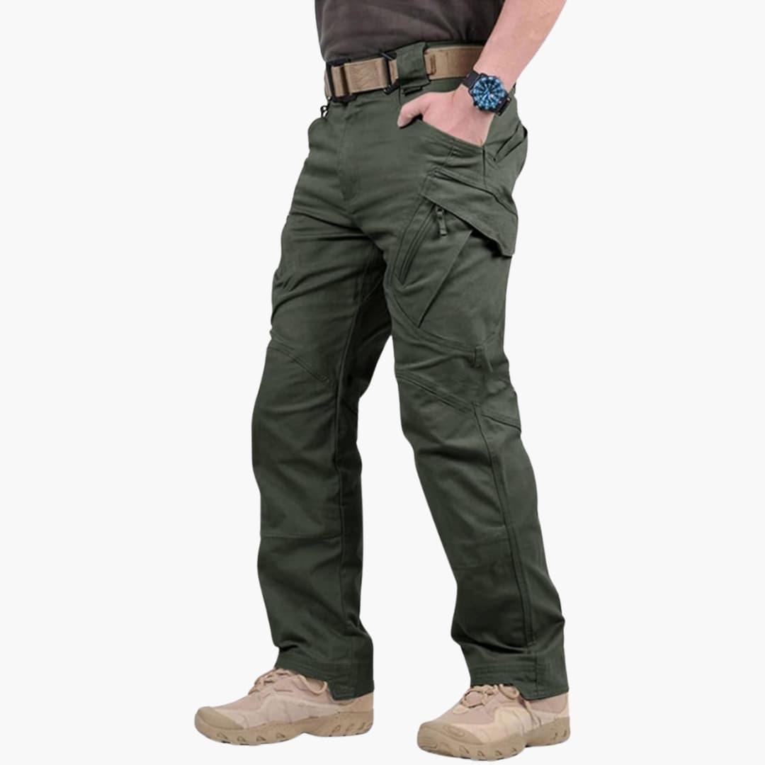 High Waist Black Cargo Pants for Men - Utility Trousers with Pockets 1