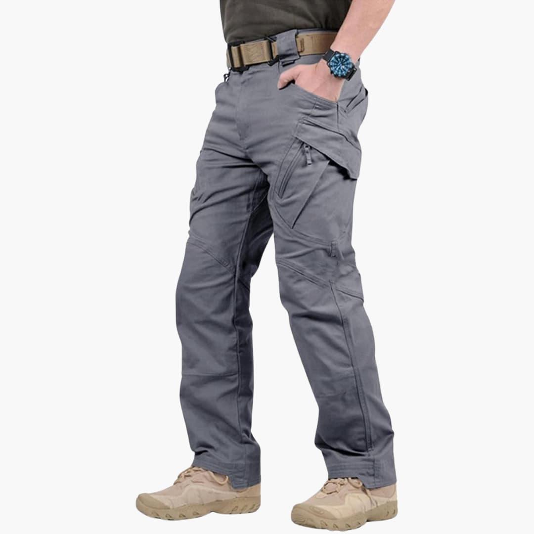 High Waist Black Cargo Pants for Men - Utility Trousers with Pockets 3