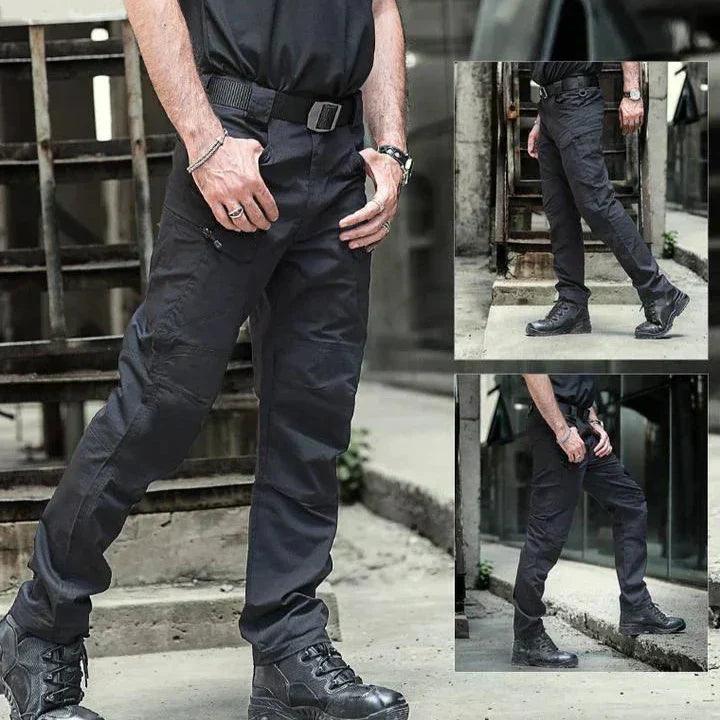 High Waist Black Cargo Pants for Men - Utility Trousers with Pockets 4