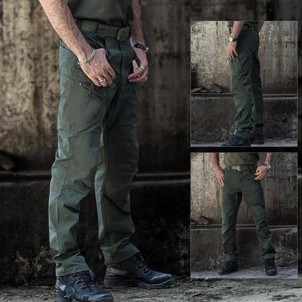 High Waist Black Cargo Pants for Men - Utility Trousers with Pockets 5