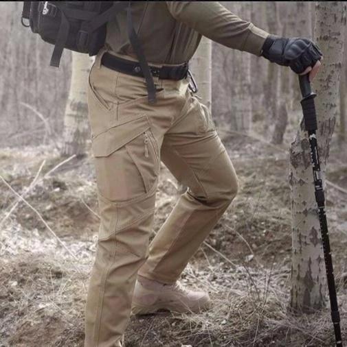 High Waist Black Cargo Pants for Men - Utility Trousers with Pockets 6