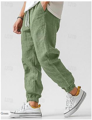 High Waist Black Cargo Pants for Men with Adjustable Drawstring and Utility Pockets 1