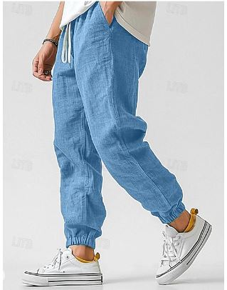 High Waist Black Cargo Pants for Men with Adjustable Drawstring and Utility Pockets 2