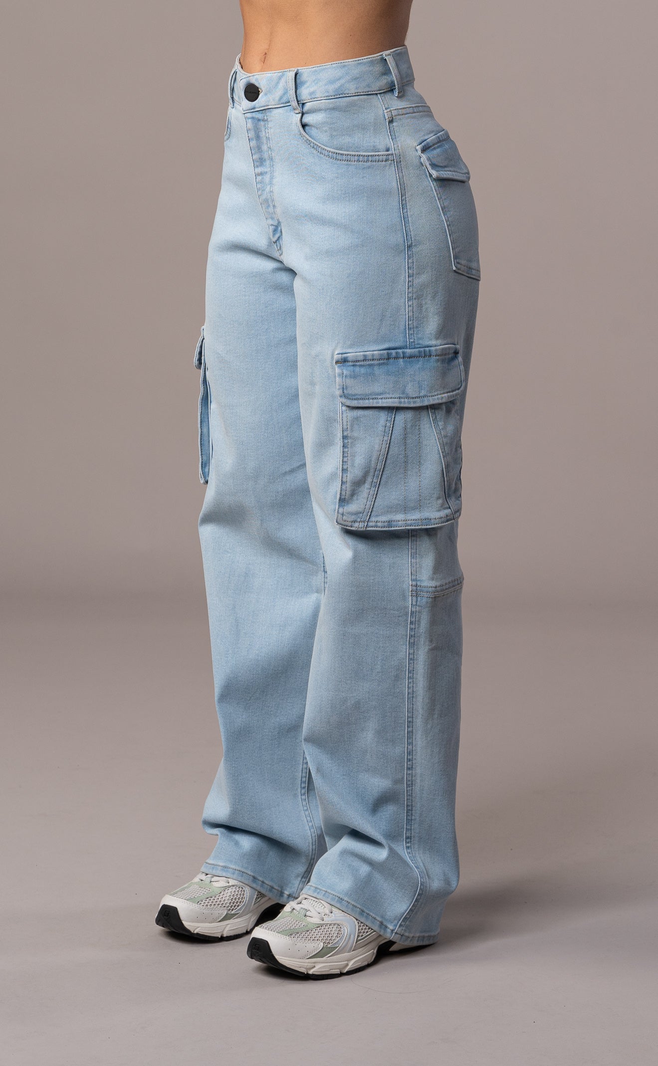 High Waist Black Cargo Pants for Women - Relaxed Fit Utility Trousers 2