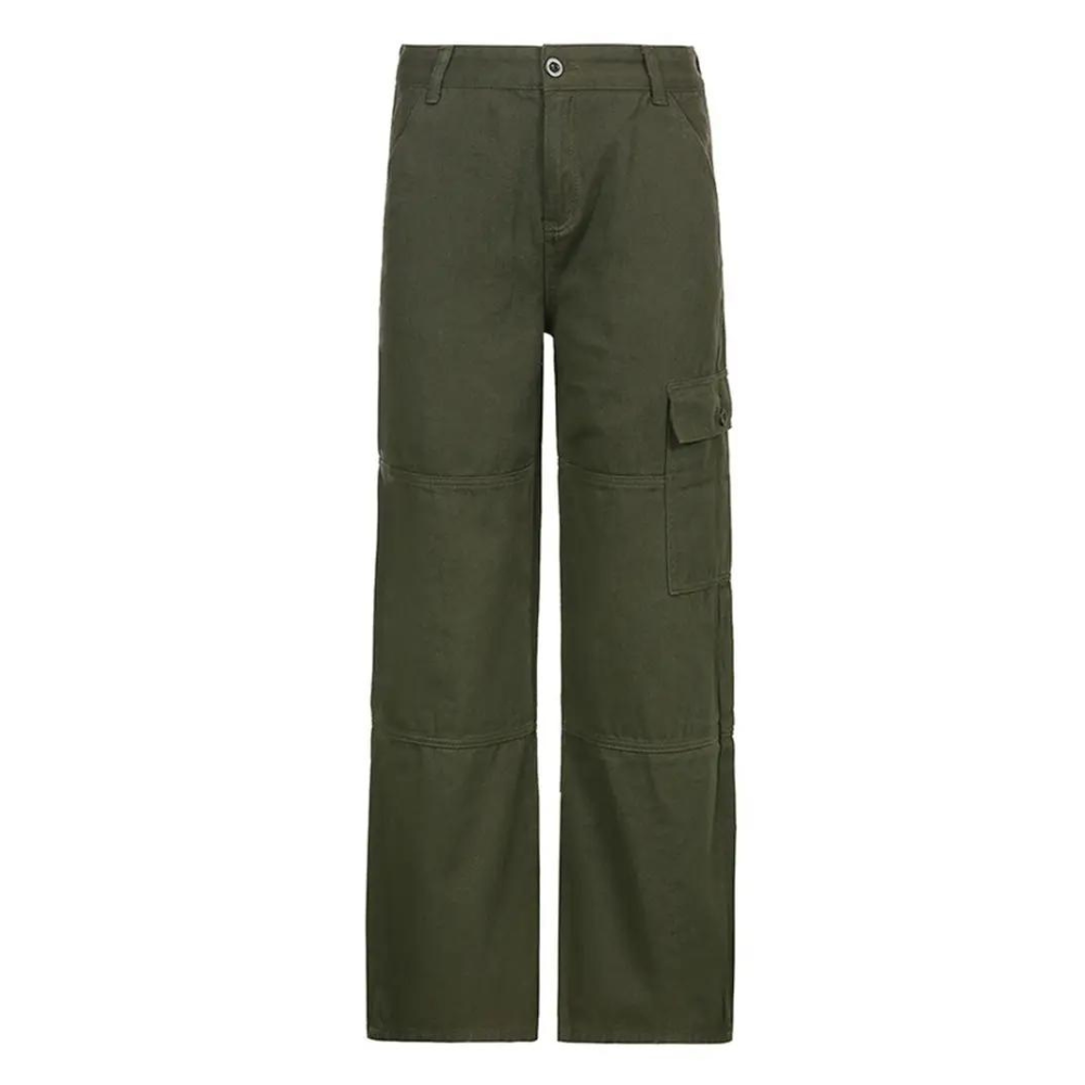 High Waist Black Cargo Pants for Women - Relaxed Fit with Utility Pockets 5