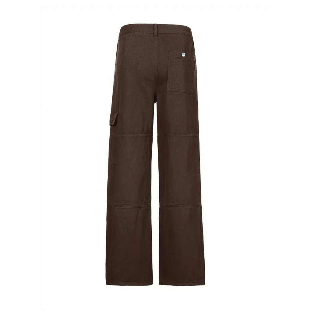 High Waist Black Cargo Pants for Women - Relaxed Fit with Utility Pockets 8