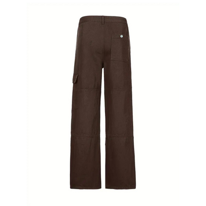 High Waist Black Cargo Pants for Women - Relaxed Fit with Utility Pockets 8