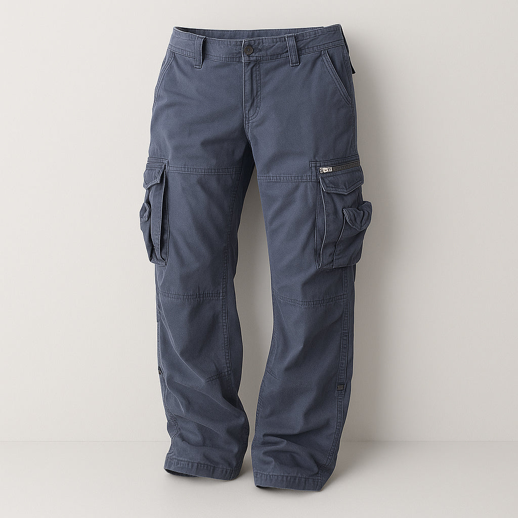 High Waist Cargo Pants for Women - Relaxed Fit with Utility Pockets in Neutral Tones 1