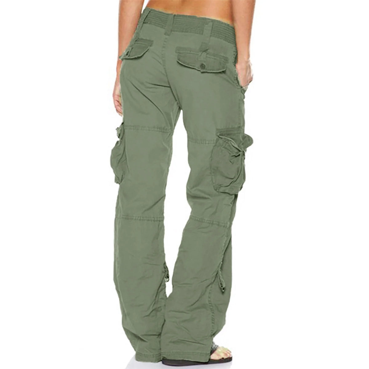 High Waist Cargo Pants for Women with Utility Pockets and Drawstring Waist