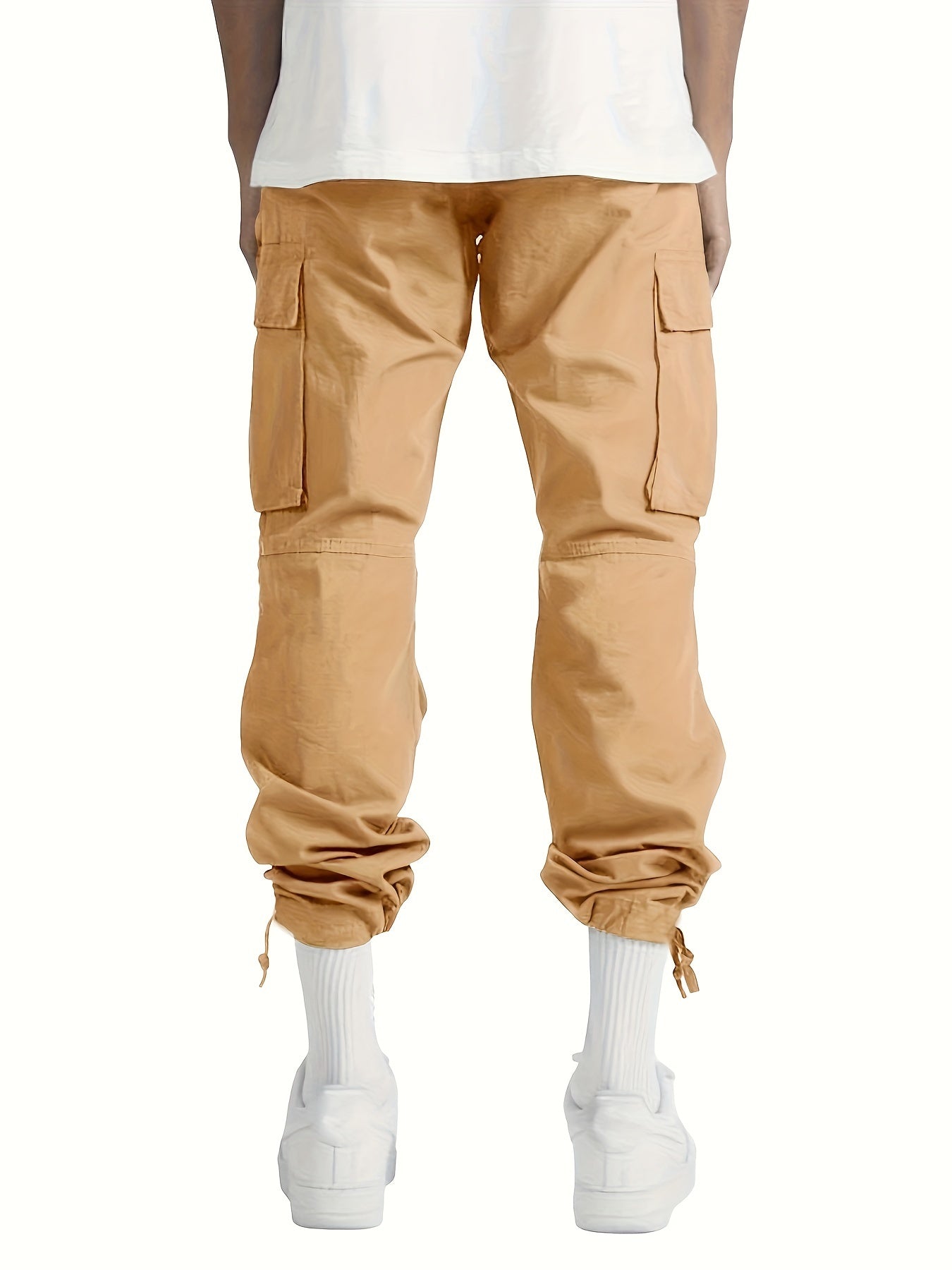 High Waist Mens Cargo Pants - Relaxed Fit, Utility Pockets, Soft Durable Fabric, Black 7