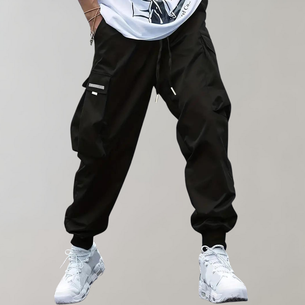 High Waist Mens Cargo Pants with Utility Pockets - Relaxed Fit Urban Trousers 6