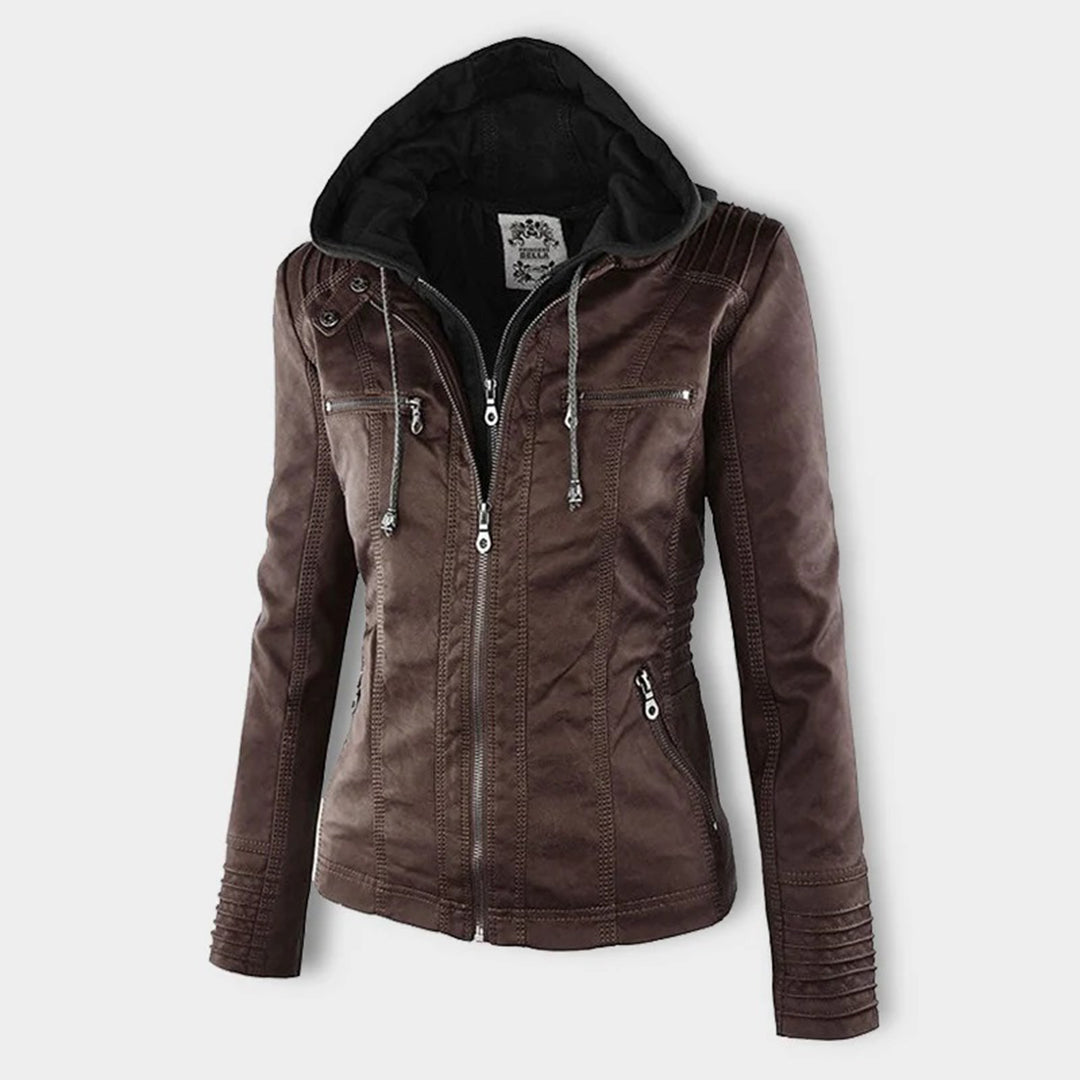 Hooded Leather Jacket Women Stylish PU Leather Autumn Winter Trend 6