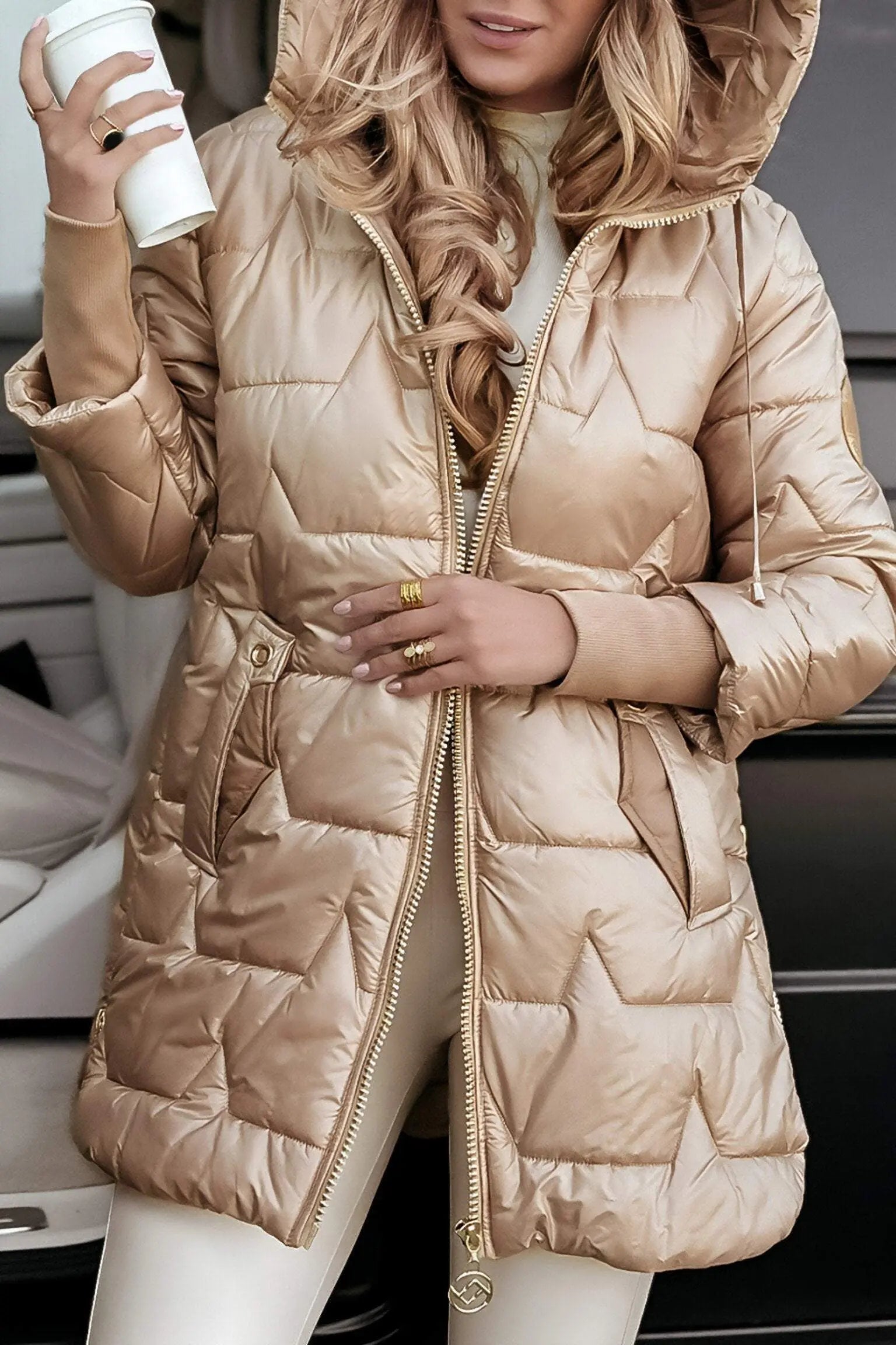 Hooded Puffer Jacket Women Quilted Warmth Stylish Design Casual Fall Fashion 6