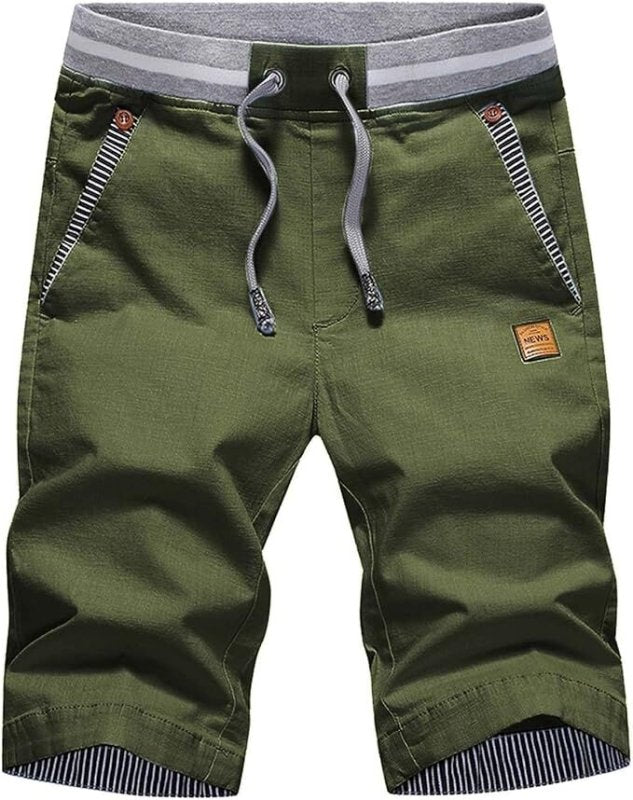 Knee-Length Men's Shorts Comfortable Summer Fit Casual Cotton Blend 12