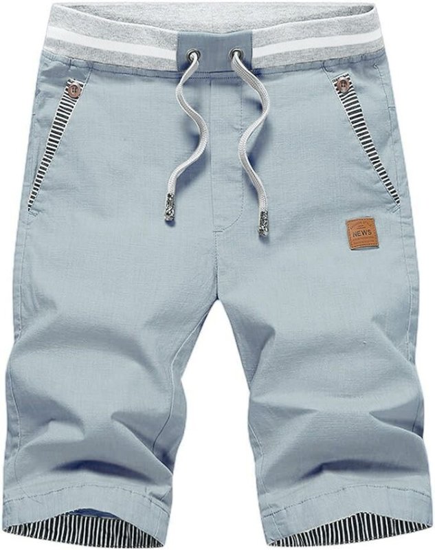 Knee-Length Men's Shorts Comfortable Summer Fit Casual Cotton Blend 13