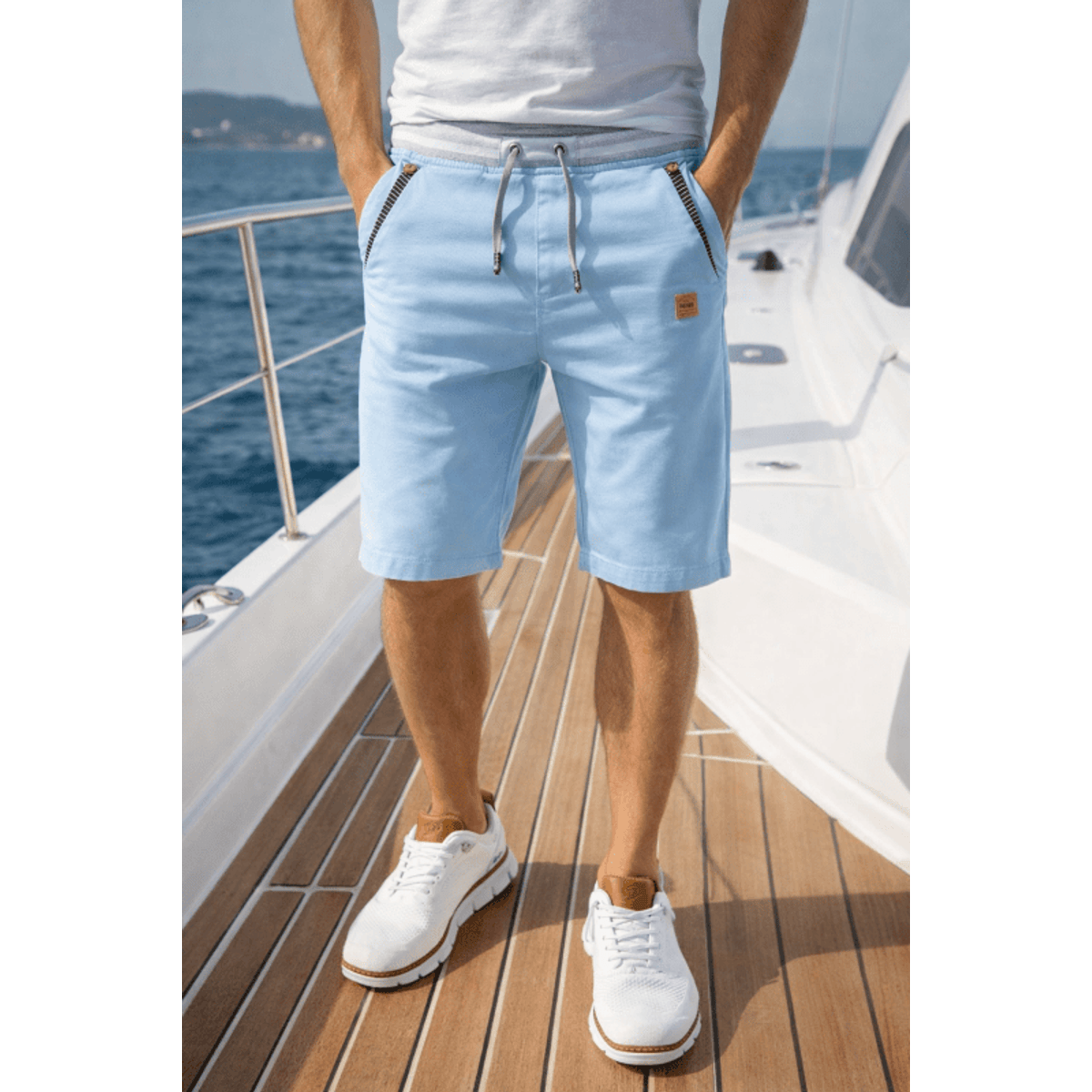 Knee-Length Men's Shorts Comfortable Summer Fit Casual Cotton Blend 2