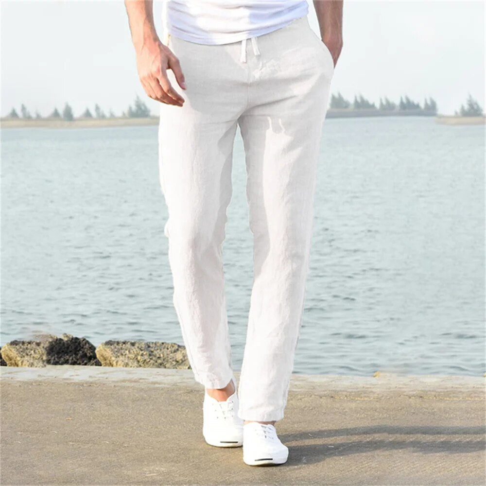 Lightweight Linen Pants Men Casual Comfortable Summer Style 0