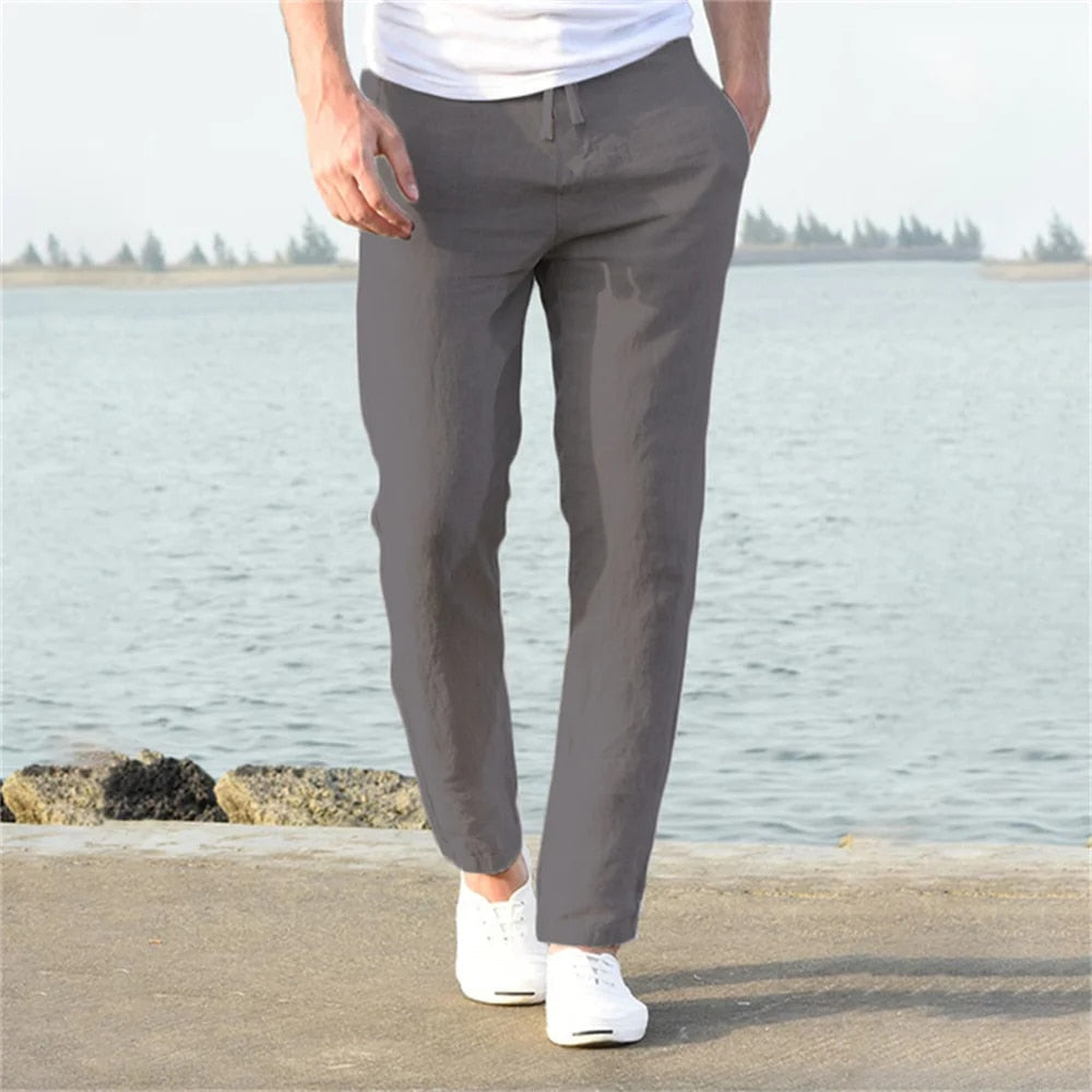 Lightweight Linen Pants Men Casual Comfortable Summer Style 4