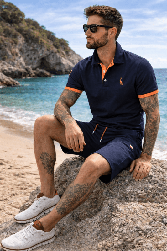 Lightweight Polo Shirt Men Soft Fabric Casual Wear Stylish Golf Shirt 4