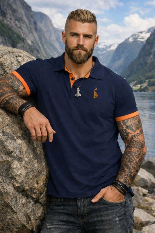 Lightweight Polo Shirt Men Soft Fabric Casual Wear Stylish Golf Shirt 8